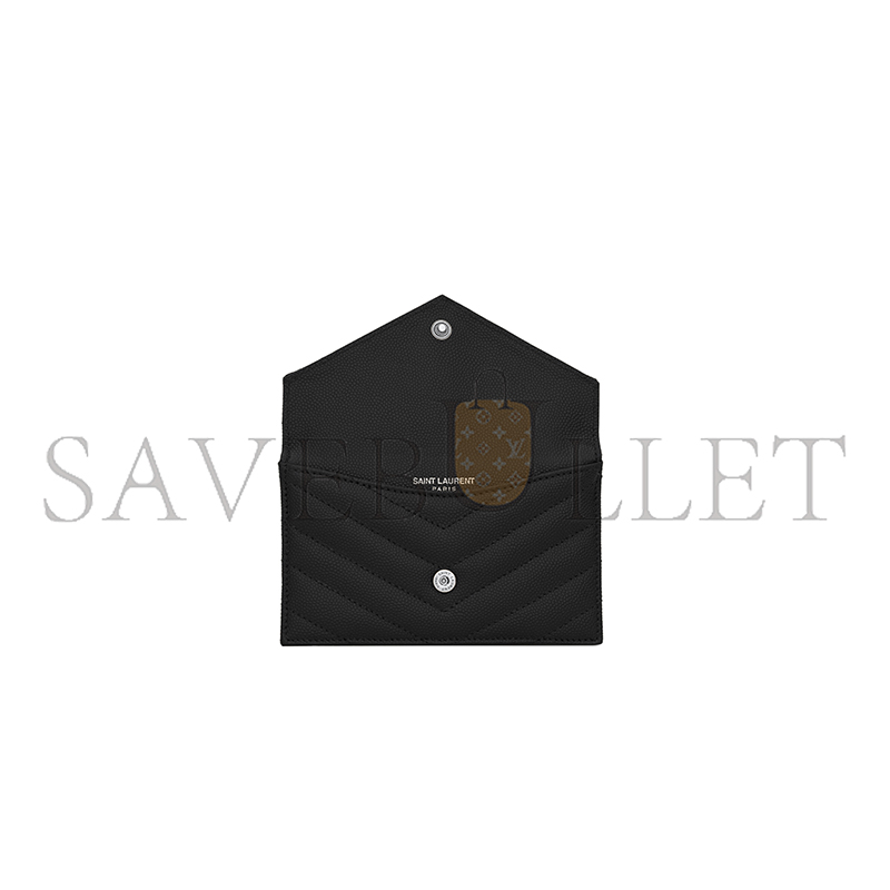 Y51 CASSANDRE MATELASSÉ FRAGMENTS FLAP CARD CASE IN GRAIN DE POUDRE LEATHER 612808BOW021000 (13*8*2cm)